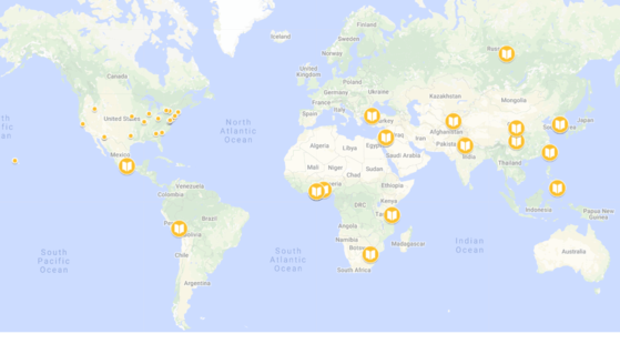 FY 2019 Group Projects Abroad Map