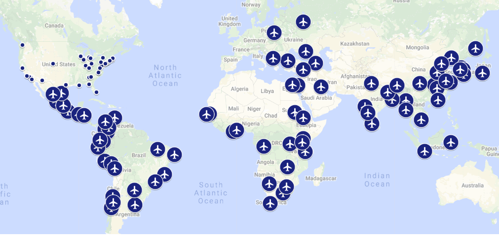 Map of FY 2019 DDRA Grantees
