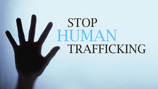 Stop Human Trafficking with picture of a hand
