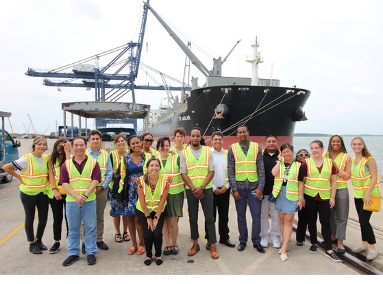 Student participants at the SP-SSA International Terminal on the South China Sea