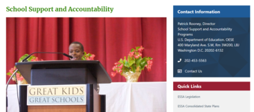School Support and Accountability Screenshot