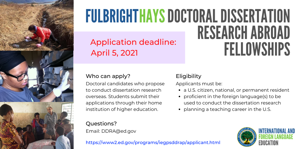 Fulbright-Hays Doctoral Dissertation Research Abroad (DDRA) Program Promo Image