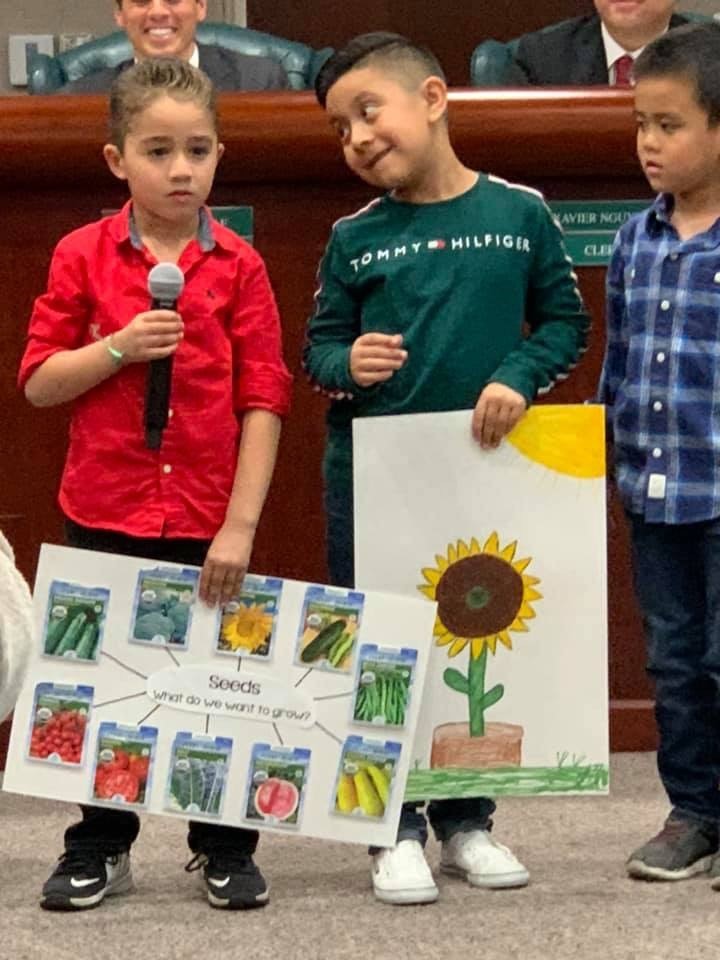 Fryberger Elementary School organic farming board presentation