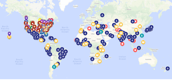 FY 2020 Google Map of IFLE Grantees