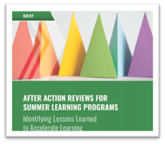 After Action Reviews for Summer Learning cover page