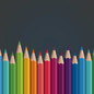 Newsletter theme colorful pencils square