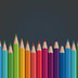 Newsletter theme colorful pencils square