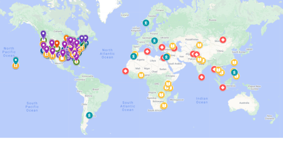 Google Map of FY 2022 IFLE Grantees as of 7 September 2022