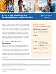 Access to Afterschool Programs Remains a Challenge for Many Families