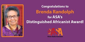 Brenda Randolph Receives Distinguished Africanist Award