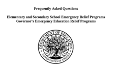Screenshot of FAQ for ESSER GEER Programs coverpage