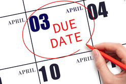 calendar showing April 3 due date