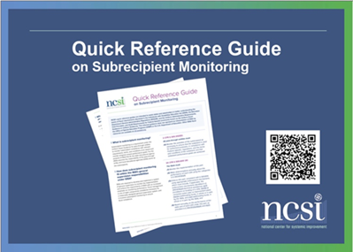 ncsi subrecipient monitoring quick reference guide