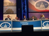 AS Williams, HUD Secretary Julian Castro, DOT Secretary Anthony Foxx, and NLC Executive Director Clarence Anthony at the 2016 NLC Conference