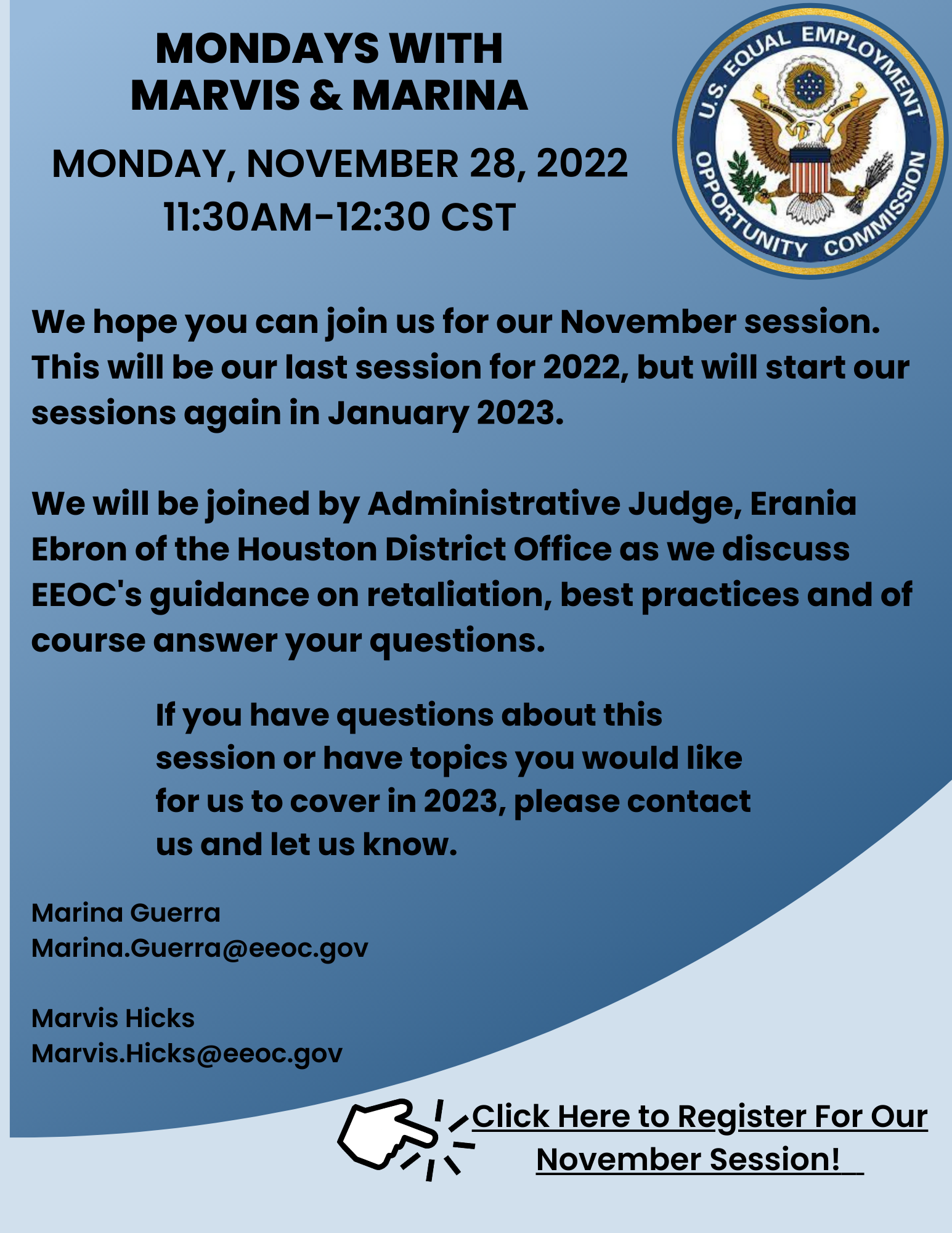 November Webinar Flyer