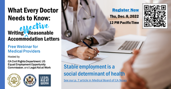 Tue 12.8: What Every Doctor Needs To Know:  How To Write Effective Reasonable Accommodation Letters