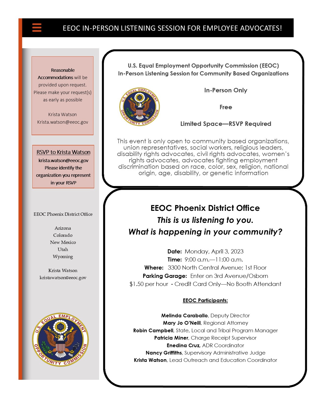 EEOC In Person Meeting - Employee Rights Advocates