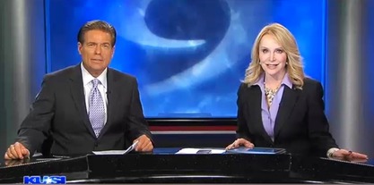 Sandra Maas and her male co-anchor