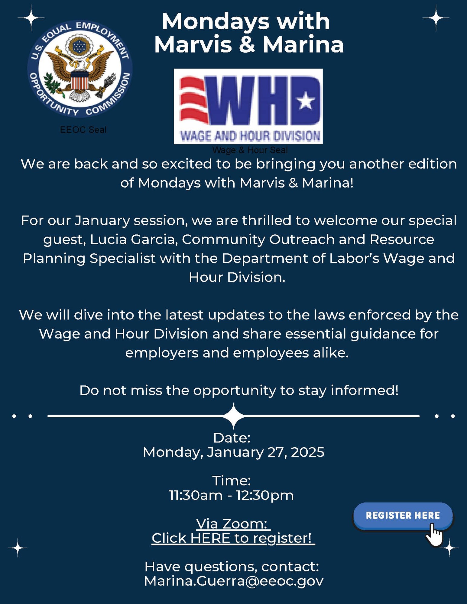 Flyer for a free Houston District Office Webinar. 