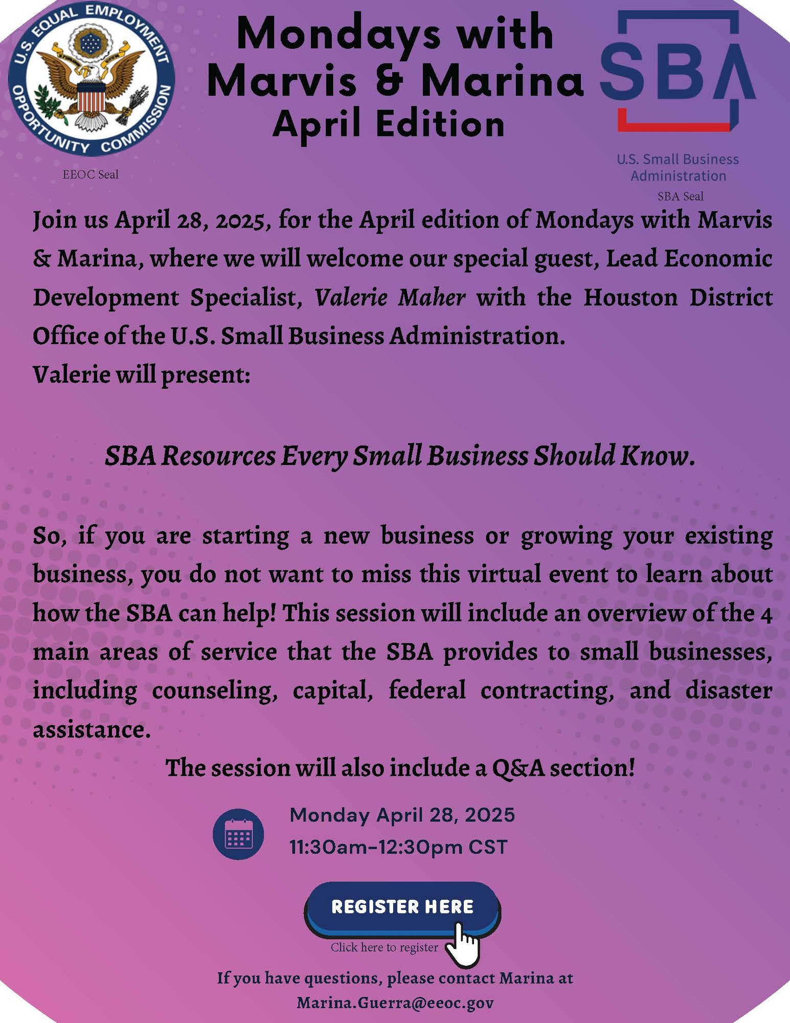 Flyer for a free webinar. 