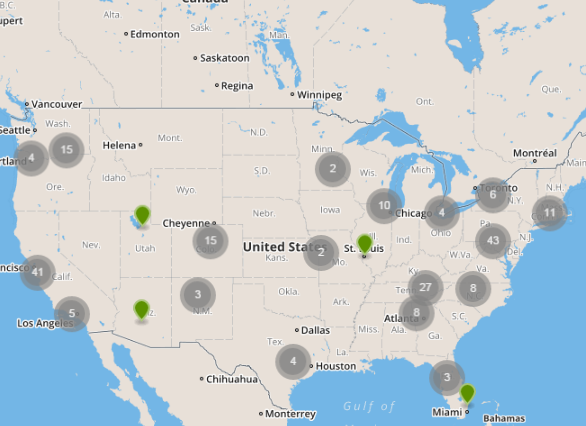 Map of United States with BTO Projects