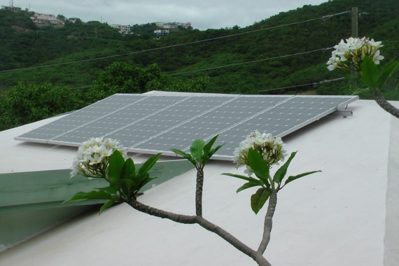 PV panels installed at the Montessori School on St. Thomas, U.S. Virgin Islands.