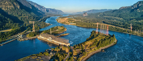 Aerial image of hydropower.