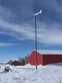 Bergey bard with distributed wind turbine.