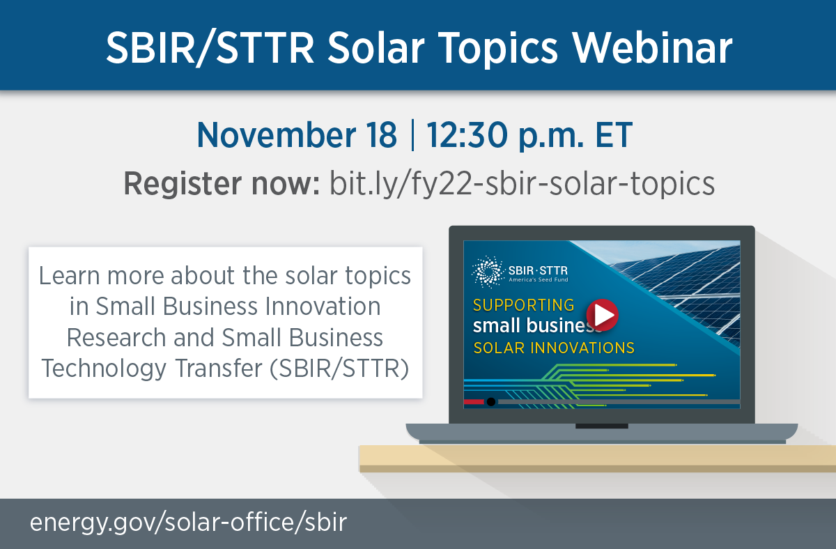 Solar SBIR/STTR Webinar