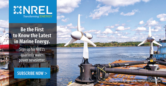 Subscribe button for the NREL Water Power newsletter. 