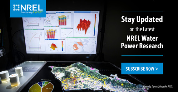 Subscribe button for the NREL Water Power newsletter.