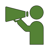 icon with person shouting into a megaphone