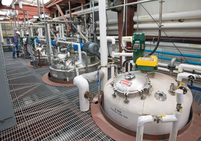 Image of multiple fermenters at the National Renewable Energy Laboratory.