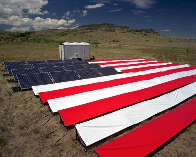 Solar Panel American Flag