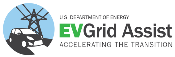 Logo reading U.S. Department of Energy EVGrid Assist, Accelerating the Transition