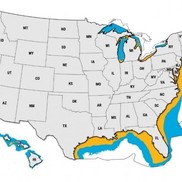 Map of the United States showing Floating Offshore Wind Resource Assessment.
