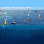 Illustration of floating offshore wind technology.