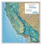 California Land-Based Wind Speed at 100 Meters Map