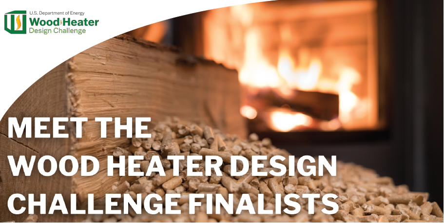 Banner of a Wood Heater with the logo for the Challenge overlaid. 