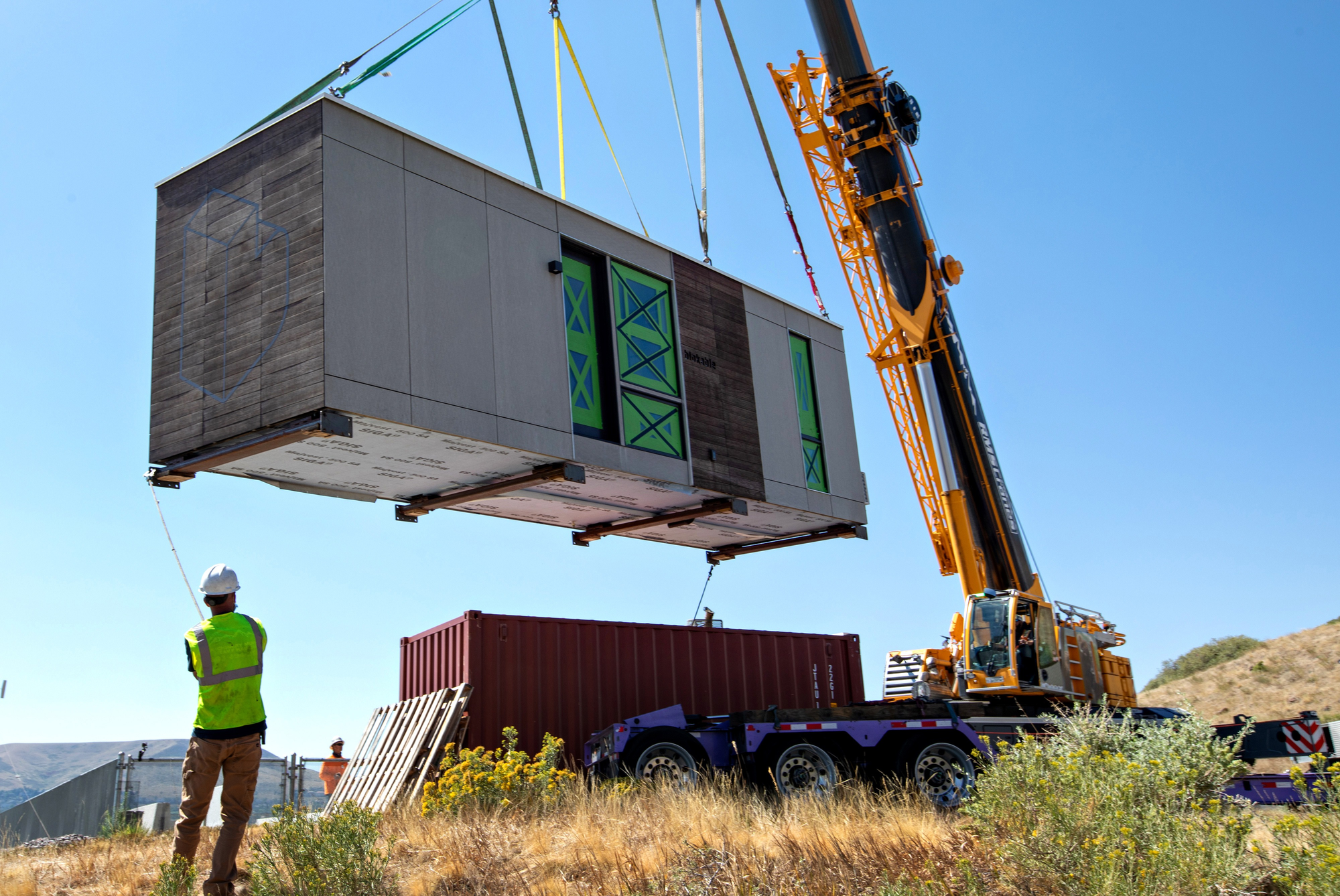 A Blok modular apartment unit is installed at the NREL Research Block.