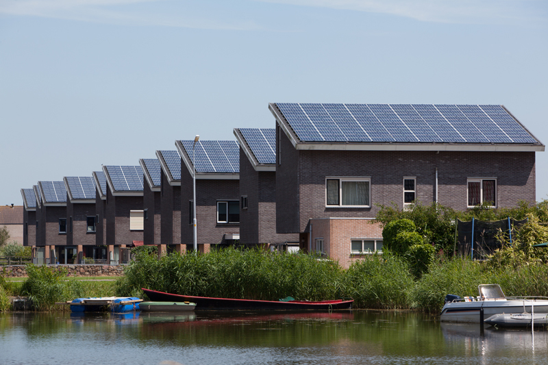Homes with solar panels on the roof