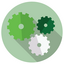 an icon with gears on it