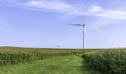 A wind turbine in a field