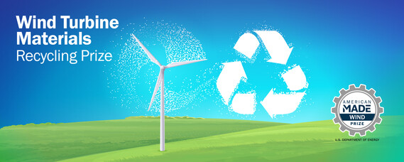 "Wind Turbine Recycling Prize" with an illustration of a wind turbine and a recycle icon.