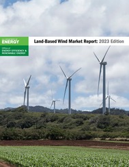 Cover image for the 2023 edition of the Land-Based Wind Market Report. 