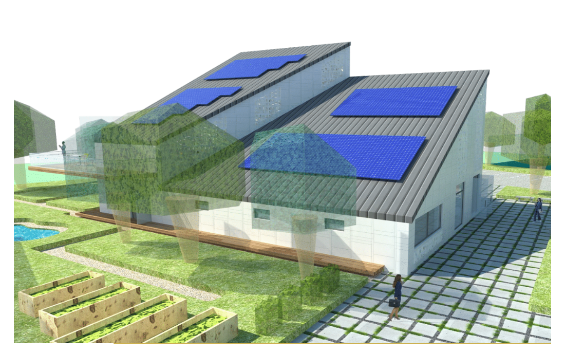 An artist's rendering of a past Solar Decathlon house.