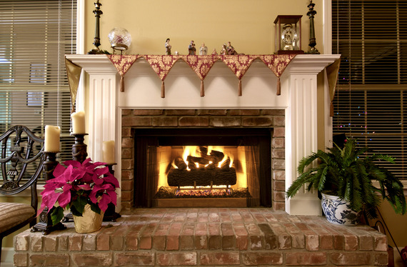 A holiday fireplace