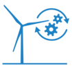 wind manufacturing and supply chain icon