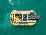 Marine energy device seen from above