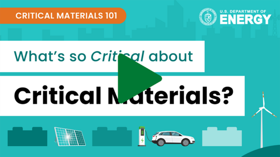 Banner labeled "Critical Materials 101 What's so Critical about Critical Materials?"